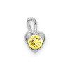 14k White Gold November Simulated Birthstone Heart Charm