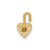 14k Yellow Gold November Simulated Birthstone Heart Charm