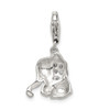 Sterling Silver Pink Enameled CZ Elephant Charm