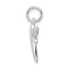 Sterling Silver Rhodium-Plated CZ Dragonfly Charm
