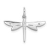 Sterling Silver Rhodium-Plated CZ Dragonfly Charm