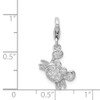 Sterling Silver Rhodium-plated CZ Crab w/Lobster Clasp Charm