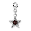 Sterling Silver Rhodium-Plated CZ Simulated January Birthstone Star Charm