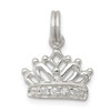 Sterling Silver CZ Polished Crown Charm