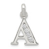 Sterling Silver White CZ Initial A Charm