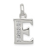 Sterling Silver White CZ Initial E Charm