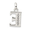 Sterling Silver White CZ Initial E Charm