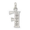 Sterling Silver White CZ Initial F Charm