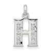 Sterling Silver White CZ Initial H Charm