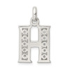 Sterling Silver White CZ Initial H Charm