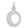 Sterling Silver White CZ Initial O Charm