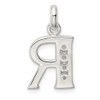 Sterling Silver White CZ Initial R Charm