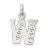 Sterling Silver White CZ Initial W Charm