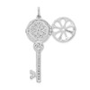 Sterling Silver CZ Key Locket Charm QP2033