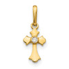 14k Yellow Gold Madi K CZ Childrens Cross Charm GK870