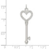 Sterling Silver CZ Heart Key Charm QC9477