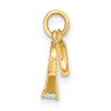 14k Yellow Gold CZ Mini 3D Wedding Ring Charm