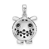 Sterling Silver Black Rhodium Black CZ Owl Pendant