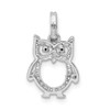 Sterling Silver Rhodium-plated CZ Owl Pendant QC9637