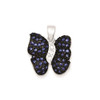 Sterling Silver Antiqued Blue CZ Butterfly Pendant