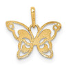 14k Yellow Gold Polished CZ Butterfly Pendant