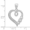Sterling Silver Polished Heart with CZ Pendant