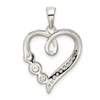 Sterling Silver Polished Heart with CZ Pendant