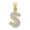 10k Yellow Gold CZ Dollar Sign Pendant