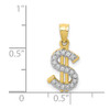 10k Yellow Gold CZ Dollar Sign Pendant