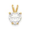 14k Yellow Gold 7mm Heart Cubic Zirconia Pendant