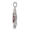 Sterling Silver Fuschia CZ Snowflake Pendant