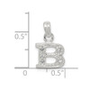 Sterling Silver CZ Initial B Pendant QC6717B