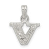 Sterling Silver CZ Initial V Pendant QC6717V