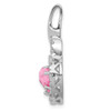 Sterling Silver Rhodium-Plated Pink And Clear CZ Heart Pendant