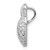 Sterling Silver Rhodium-plated CZ Double Heart Slide