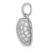 Sterling Silver Rhodium-Plated CZ Micro Pave Heart Pendant