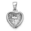 Sterling Silver Rhodium-Plated CZ Micro Pave Heart Pendant