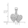 Sterling Silver CZ Small Double Hearts Pendant
