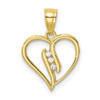 10k Yellow Gold CZ Heart Pendant 10C1437