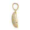 10k Yellow Gold CZ Micro Pave Heart Pendant 10C1444