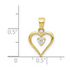 10k Yellow Gold CZ Heart Pendant 10C922