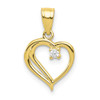 10k Yellow Gold CZ Heart Pendant 10C1327