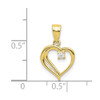 10k Yellow Gold CZ Heart Pendant 10C1327