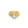 14k Yellow Gold 3D Ring with White CZ Pendant