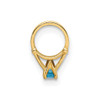 14k Yellow Gold 3D Ring with Blue CZ Pendant