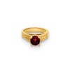 14k Yellow Gold 3D Ring with Red CZ Pendant