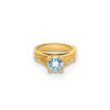14k Yellow Gold 3D Ring with Light Blue CZ Pendant