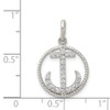 Sterling Silver Polished CZ Anchor Pendant QC8997