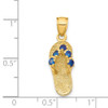 14k Yellow Gold September/CZ Simulated Birthstone Flip Flop Pendant