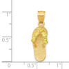 14k Yellow Gold November/CZ Simulated Birthstone Flip Flop Pendant